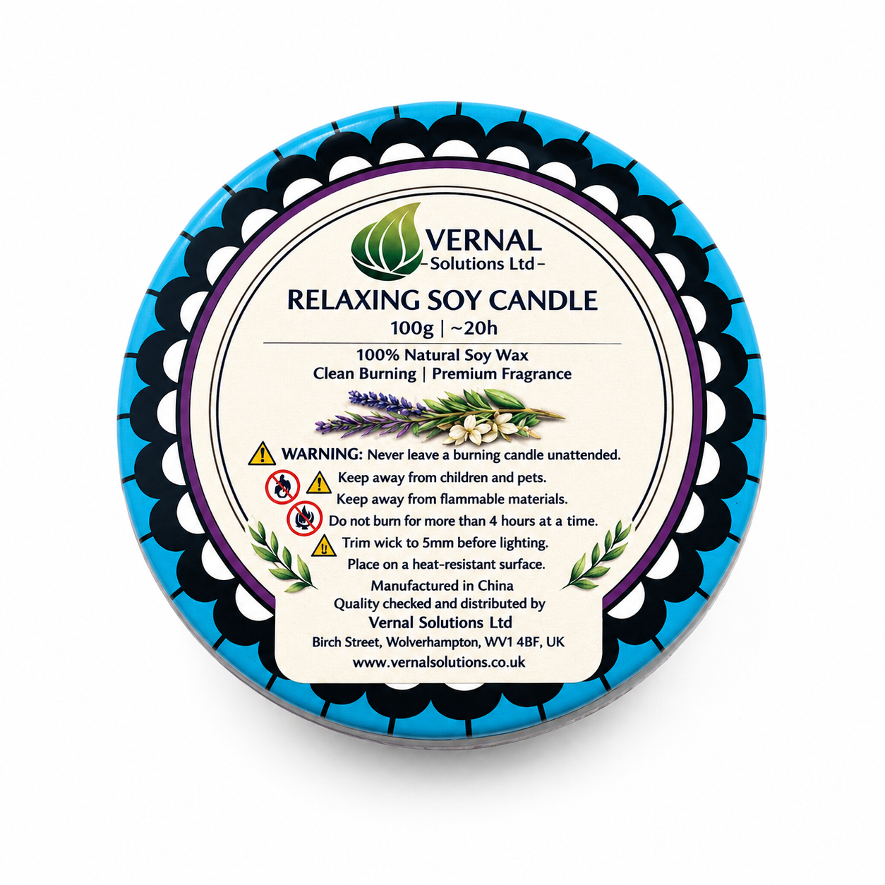 Lavender Relaxing Soy Candle